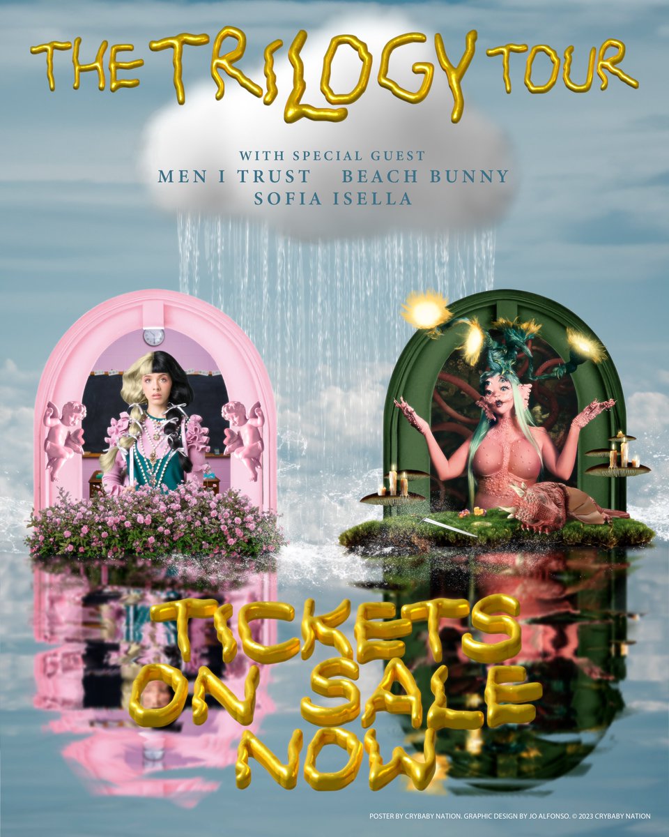 Tickets for Melanie Martinez’s North American Arena Tour, “The Trilogy Tour”, are on sale today at 10 am local time! With special guests, Men I Trust, Beach Bunny and Sofia Isella. 🧚‍♀️🕯️🤍 For more details on tour, visit 🔗: thetrilogytour.com