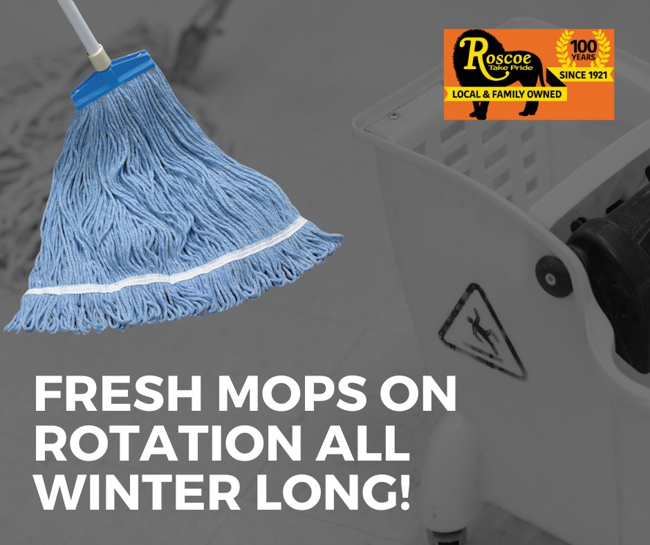 Let Roscoe be your partner in keeping your facility floors dry and clean this upcoming winter, with fresh mops on rotation! 

Click the link to learn more. ow.ly/H1nX50Q1fpL