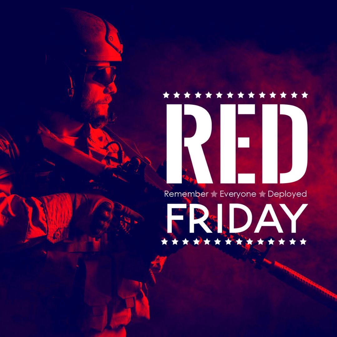 RED FRIDAY - Wear red to remember everyone deployed. #red #wearred #wearredfriday #fridaywewearred #remember #america #military #brave #freedomisntfree #homeofthebrave #bravemenandwomen #oldglory #untiedstates #feralamericans #feral #feralamericansbrand #patriotism #patriot