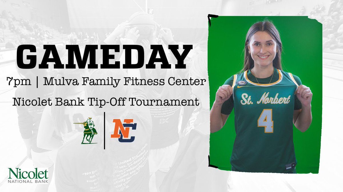 HOME Gameday!!  Come on out for our <a href="/NicoletBank/">Nicolet Bank</a> Tip-off Tournament!
⏰ 7pm
🆚 Northland 🪓🪵
#GoGreenKnights
