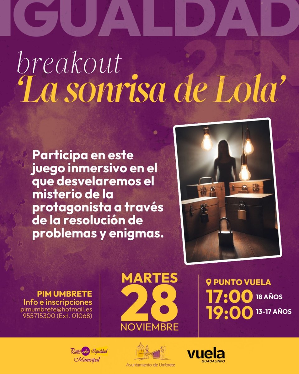 🟣 ‘𝗕𝗿𝗲𝗮𝗸𝗼𝘂𝘁’ 𝗲𝗱𝘂𝗰𝗮𝘁𝗶𝘃𝗼 𝗲𝗻 𝗨𝗺𝗯𝗿𝗲𝘁𝗲 𝗽𝗮𝗿𝗮 𝗹𝗮 𝗽𝗿𝗲𝘃𝗲𝗻𝗰𝗶𝗼́𝗻 𝗱𝗲 𝗹𝗮 𝗩𝗶𝗼𝗹𝗲𝗻𝗰𝗶𝗮 𝗱𝗲 𝗚𝗲́𝗻𝗲𝗿𝗼