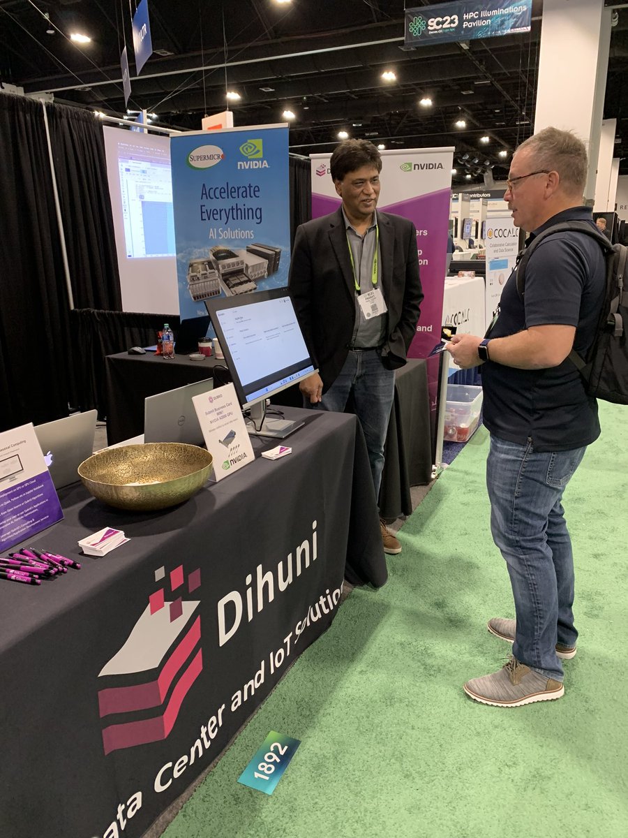 prakash_pranay's tweet photo. #sc23 is a wrap. Great to meet customers and partners and showcase #Dihuni #Supermicro #NVIDiA GPU systems and #Qubrid Hybrid GPU and Quantum Computing cloud platform. #supercomputing #ai #GenAI #QuantumComputing #gpucloud https://t.co/9ofGKdayGH