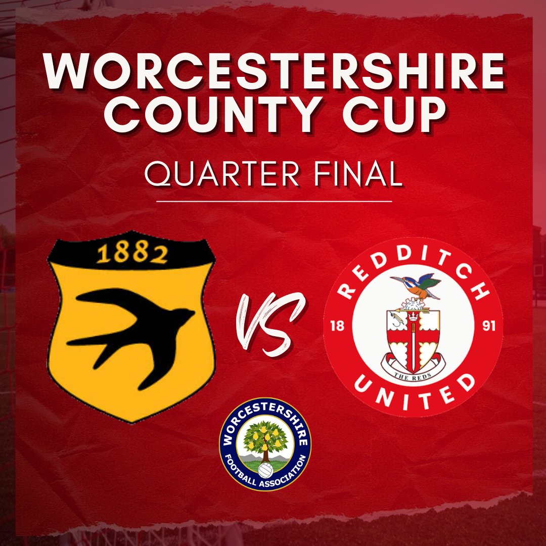 🏆 We have been drawn away to <a href="/StourportSwifts/">Stourport Swifts FC</a> in the Quarter Final of the <a href="/WorcsFA/">Worcestershire FA ⚽</a> Senior County Cup.

The tie is scheduled for Tuesday 9th January. More details to follow in due course.