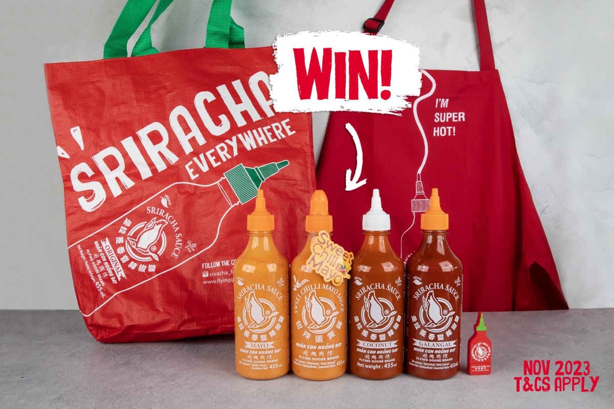 Big fan of Sriracha? Same 🌶️ We've got good news 😏 If you want to get your hands on this selection of Flying Goose goodies FOLLOW + RT to be in with a chance to #WIN