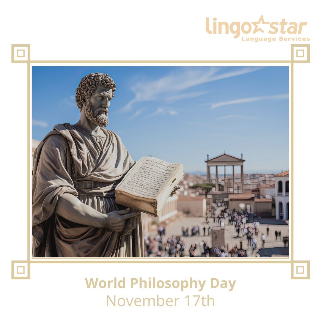 November 17 marks World Philosophy Day, a day dedicated to celebrating human thought, curiosity, and intellectual exploration ✨🚀. #PhilosophyDay #SeekWisdom #QuestionEverything #LingoStar