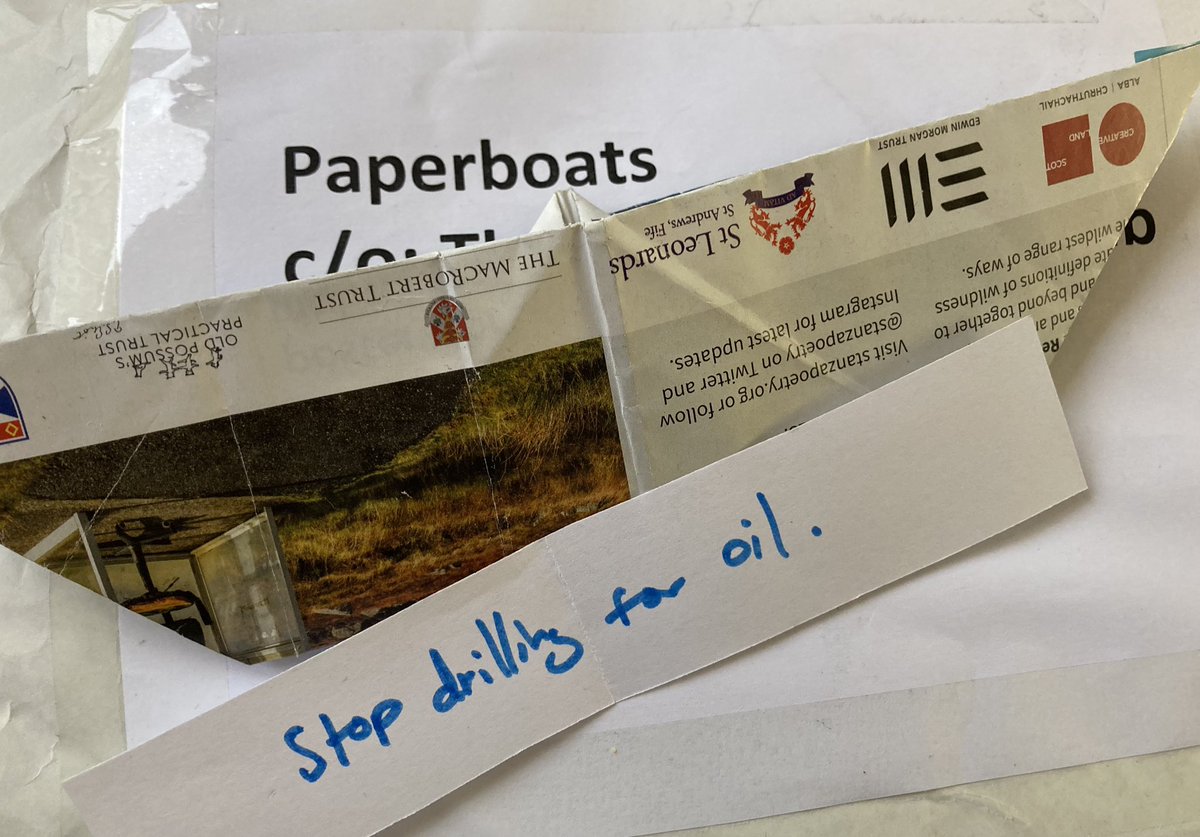 #Paperboats & #ClimateHopes coming in thick and fast from the young folk of Scotland. Struggling to read some through teary eyes.

Join us at the #ScottishParliament on 23rd November and let’s raise our voices for the sake of these glorious kids.