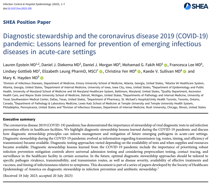 Infection Control & Hospital Epidemiology tweet media