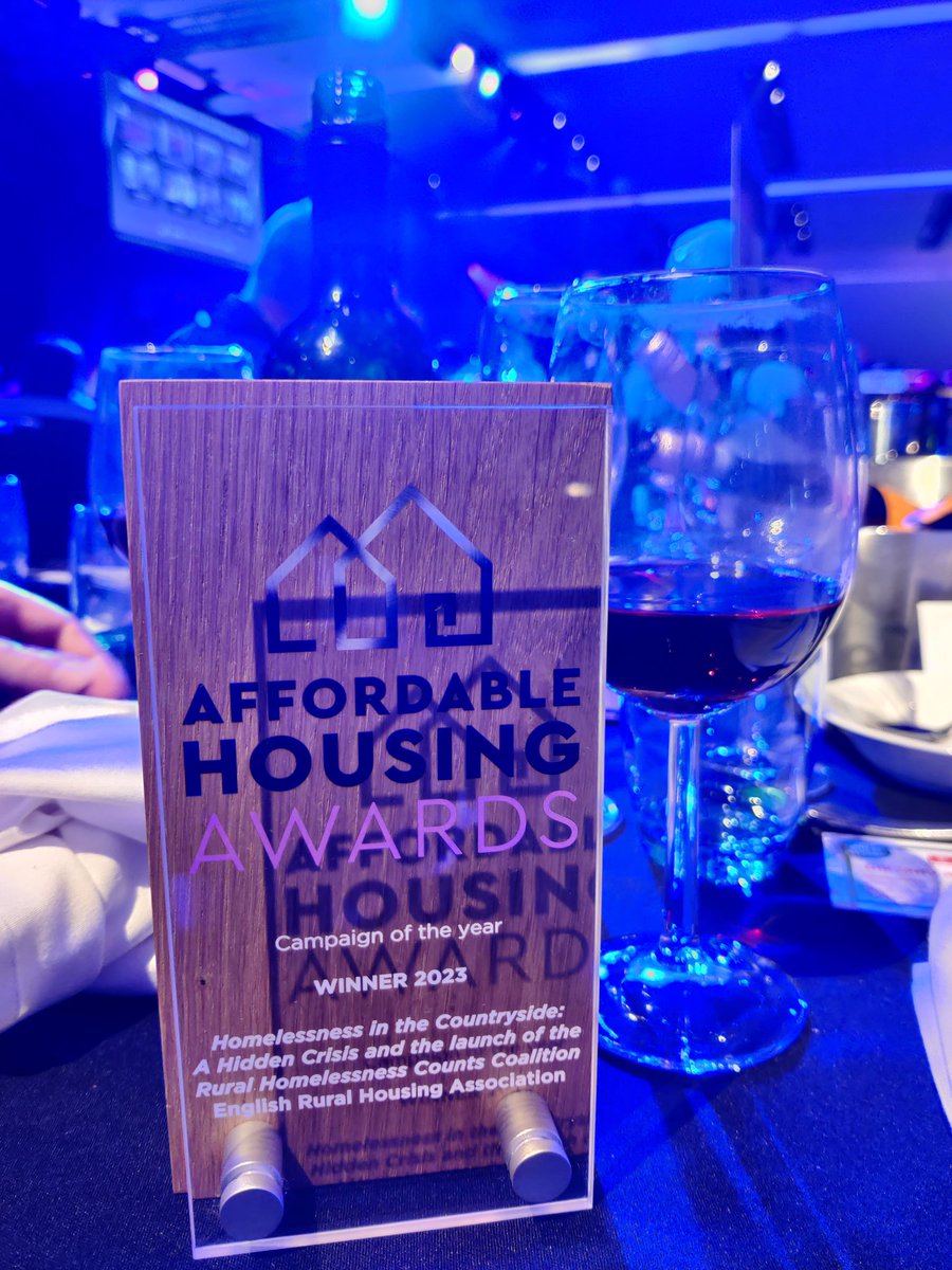 EnglishRural's tweet photo. Absolutely thrilled to announce that we won BEST CAMPAIGN at the #AffordableHousingAwards! 🎉 A testament to our collaborative effort in tackling rural homelessness through our campaign and the launch of 'Rural Homelessness Counts' Coalition 🏡 #RuralHomelessnessCounts @UniKent @unisouthampton @insidehousing