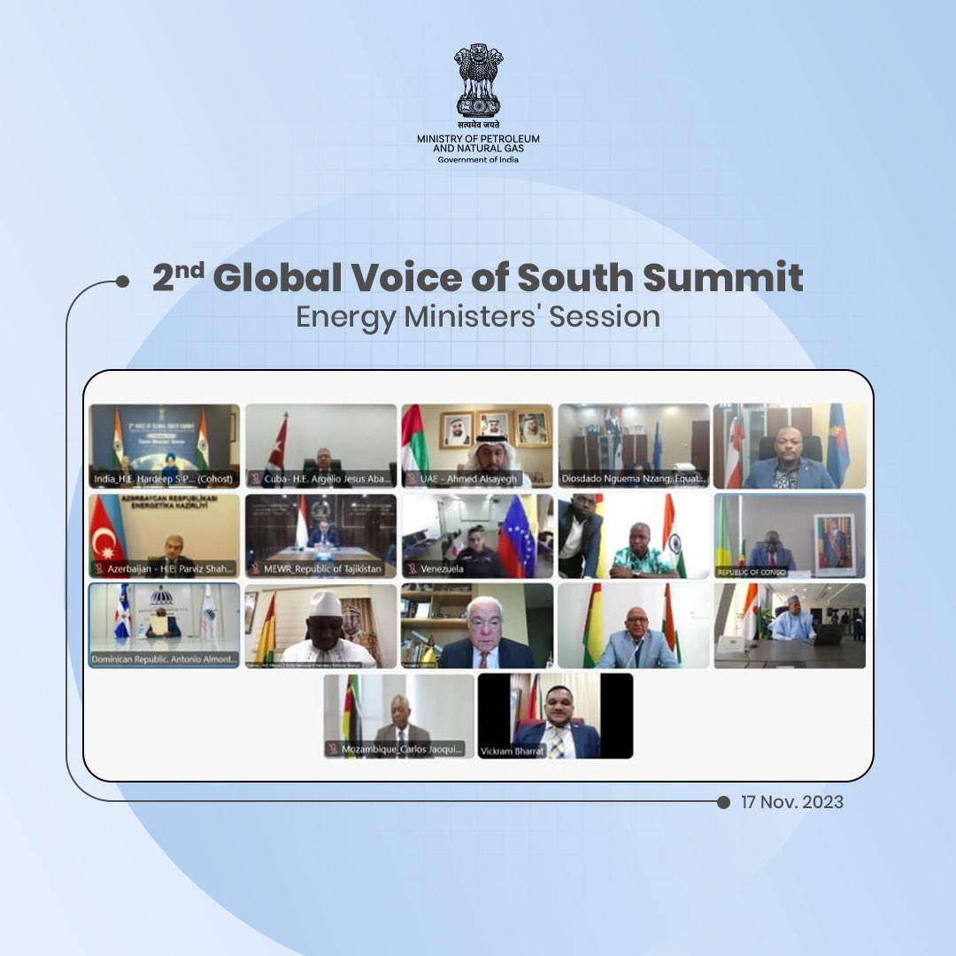 🌍 Today, Hon'ble Minister #MoPNG & #MoHUA_India Sh. @HardeepSPuri chaired the Energy Ministers' session under the 2nd #VoiceofGlobalSouth Summit, focusing on 'Affordable and Inclusive Energy Transition for Sustainable Development. 🌱
#inclusivegrowth #energytransition