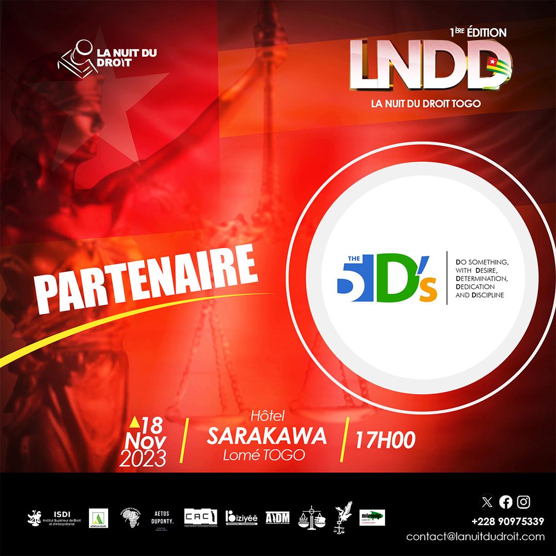 AssoThe5Ds's tweet photo. L'association "#the5'Ds" est fière d'être partenaire de #LaNuitduDroit qui se tiendra ce 18 novembre 2023 à l'#HôtelSarakawa. Venez nombreux pour une #expériencejuridique unique.

🗓 Save the date https://t.co/Y4uBczhGiR