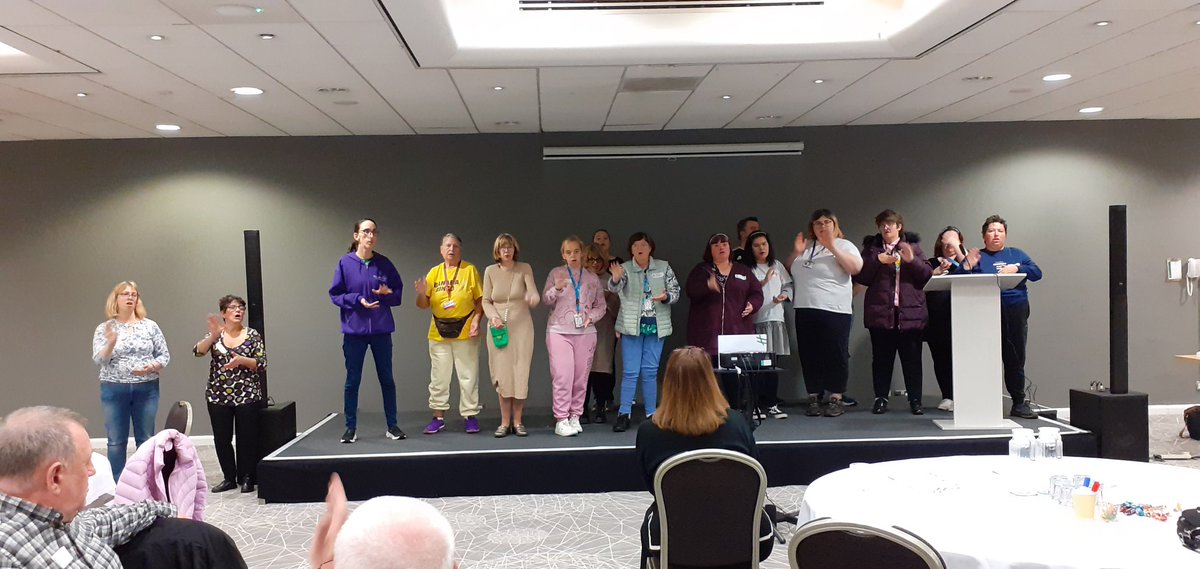 The afternoon has started with sing and sign #selfadvocacy #coproduction @LD_WITH_KDC @nwtdt