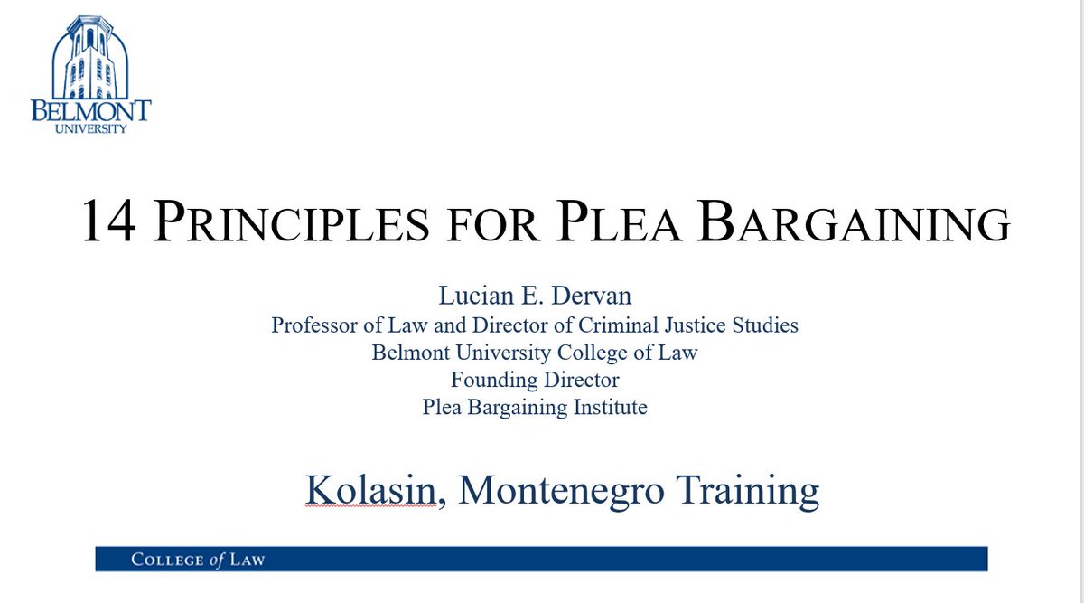 Greatly enjoyed the opportunity to present on plea bargaining to judges and prosecutors in Montenegro this morning. I wish my schedule had allowed me to be there with you in person! #PleaBargainingInstitute