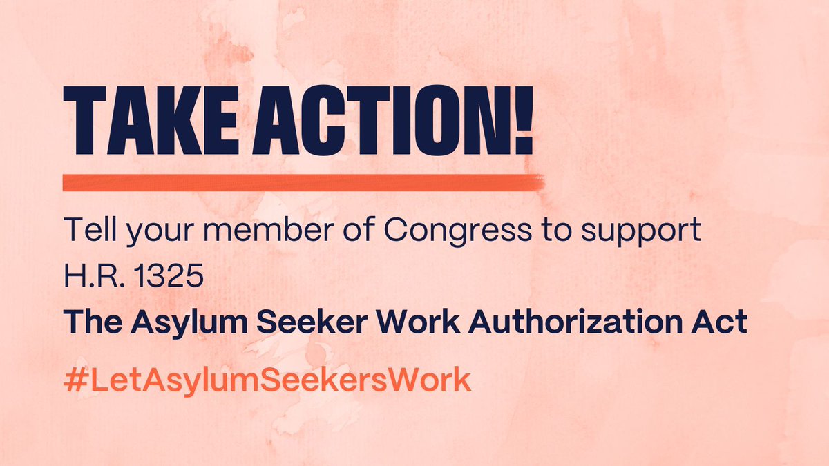 RefugeeAdvcyLab's tweet photo. Most asylum seekers are forced to wait 6+ months for a work permit, which hurts people seeking safety and the economy.

But Americans see a solution in plain sight: #LetAsylumSeekersWork.

Tell your member of Congress to support the House #ASWAA today: https://t.co/sFeOCwGSir https://t.co/fSAL8W1ZCd