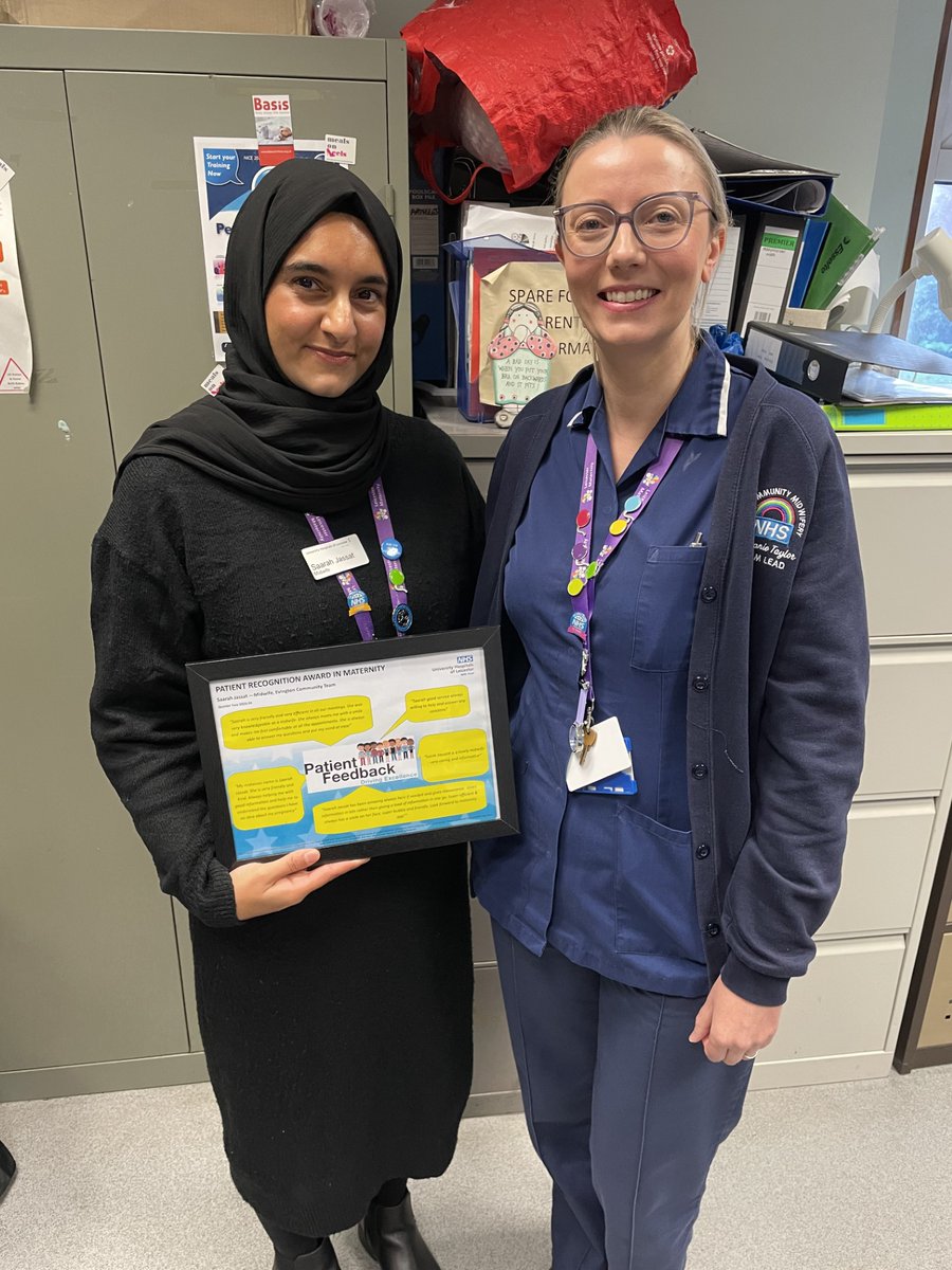 uhl_DOE's tweet photo. Congratulations to Midwife Saarah Jassat from the Evington Community Team, who received a Patient Recognition Award today for all the wonderful patient feedback she's received! 👏
@sueburtonDCN @Leic_hospital @HoggJulie https://t.co/aKyjpc976i