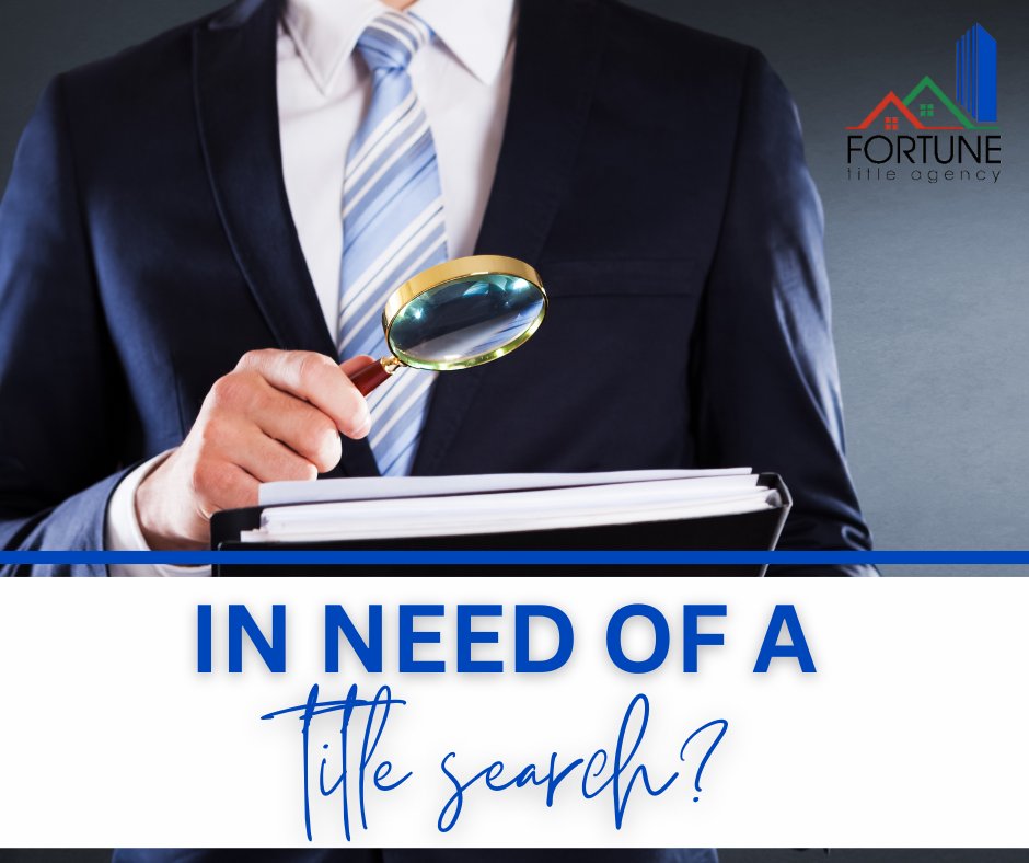 FortuneTitle's tweet photo. 🏡 Need a title search on your property? Whether you're buying or refinancing, ensuring a clear and marketable title is essential. Contact us today for more information! https://t.co/3bFmL1hIAc