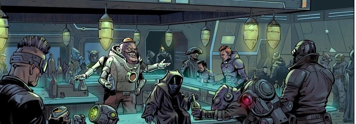 ExMakarov's tweet photo. Sci-fi bar scene. Look like Friday night here ;) cheers 🍻

#AlexExMakarov #comisbook #scificomics #cyberpunk #comicwork #artdaily #TemurSchelm #RforRegress #bar #bartender #cheers #fridaynight #haveafun #comicsart #photoshopart #clipstudioart #digitalart https://t.co/pp3QHcMY2H