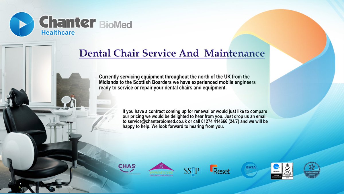 Contract coming up for renewal or would just like to compare our pricing we would be delighted to hear from you. Just drop us an email to service@chanterbiomed.co.uk

Website 🌐 chanterbiomed.co.uk - Tel  📞 01274 414666

#Chanterbiomed #healthcare #NHS #dentalcare