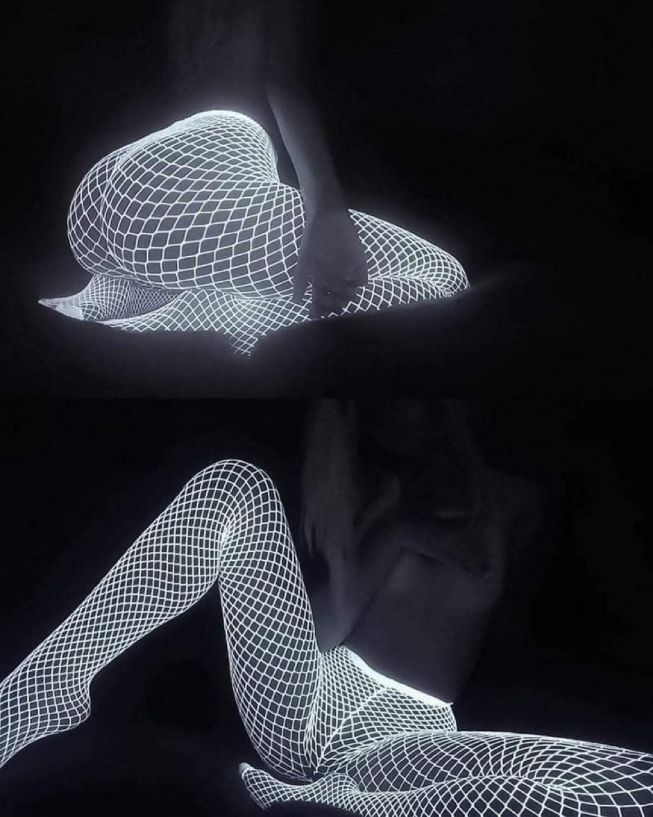 GumAddiction's tweet photo. Using the highest end technology she has developed glowing fishnets 

And they say science is for nerds https://t.co/tA6FOf8LTl
