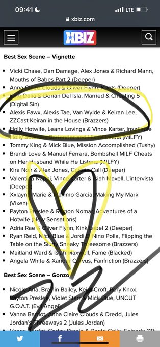 Thank you @XBIZ for all the nominations!! https://t.co/1lBmYKERP8<a class="tags" href="/tag/xbiz">@xbiz</a>