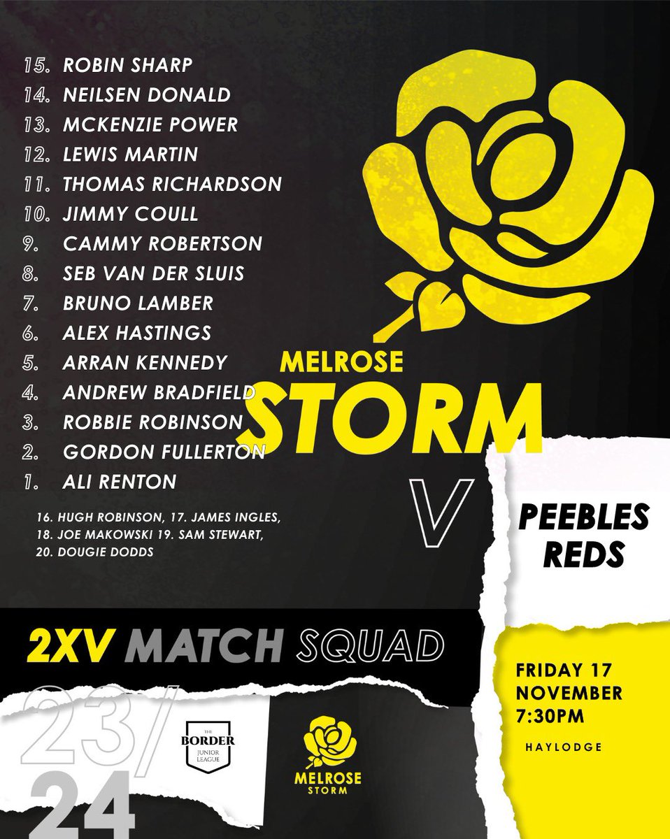 MelroseRugby's tweet photo. Team Announcement 📣 https://t.co/9W6qDoxRiD