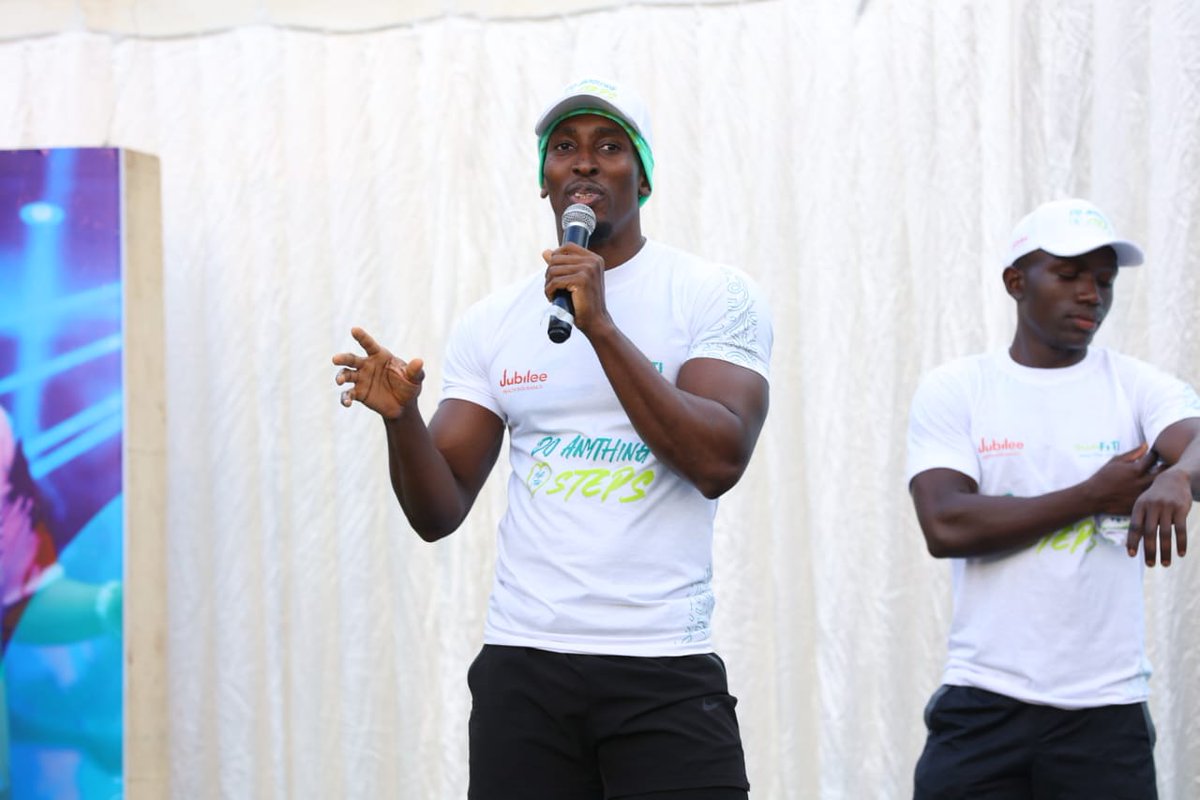 JubileeGroupKE's tweet photo. Rhotimmi got us pumped to the max with some cardio and body workouts #DoAnythingForTheSteps #MaishaFitiNaJubileeInsurance https://t.co/UFif4Tl15V
