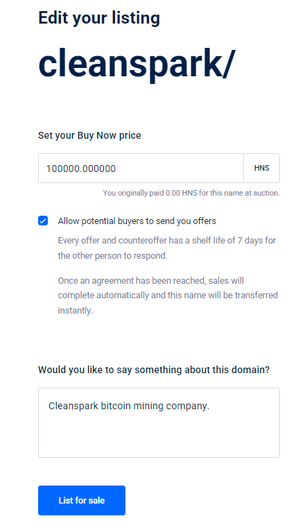 HnsHalcyon's tweet photo. Selling @CleanSpark_Inc Top Level Domain! Own .cleanspark (a .com version but cleanspark) 

I'll take offers buuuuut low ball it and it will just be ignored. https://t.co/anqegCabJ2