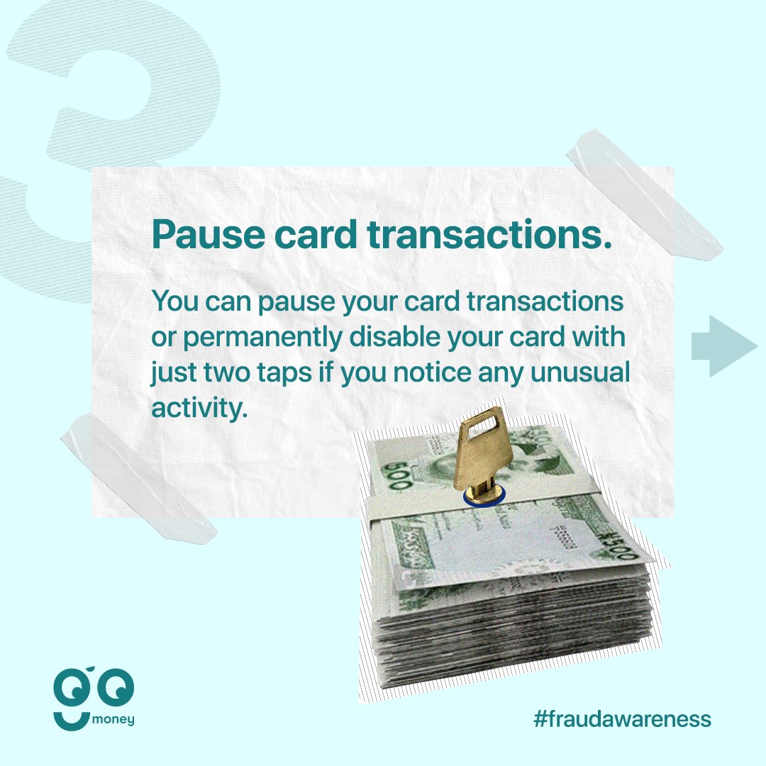 gomoneyng's tweet photo. Happy fraud awareness week, goFam! Here is how gomoney ensures your funds are protected. If you haven’t been harnessing any of these, now is the time to. 

#gomoney #fraudawareness #fraudawarenesswethebankyoudeserveek #goFam https://t.co/cp8hj9hANr