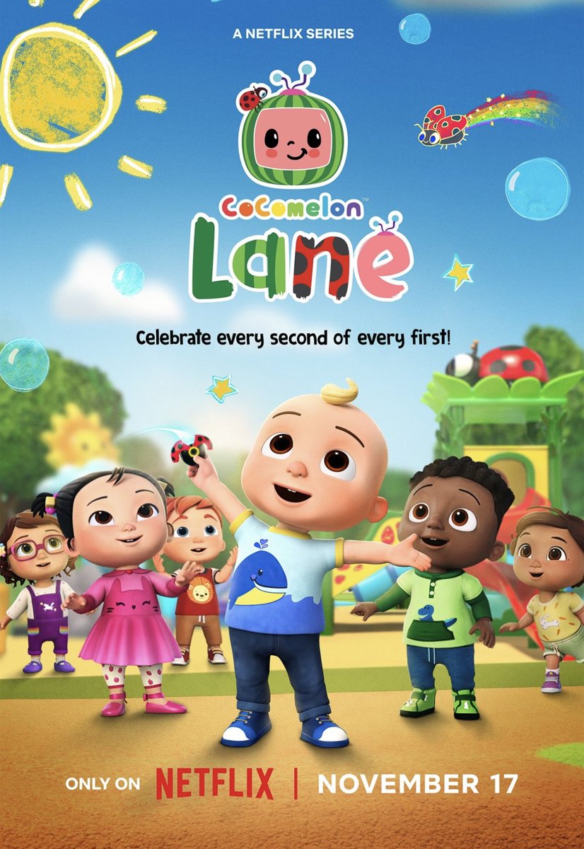 COCOMELON LANE is out on <a href="/Netflix/">Netflix</a>! 

What began as a pitch with <a href="/guy2bs/">Guy Toubes</a> grew into an amazingly special series that the world gets to see.

We can’t wait for you all to see what we’ve cooked up… There’s many more firsts to come!