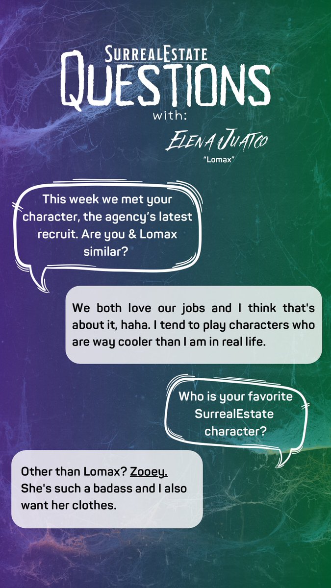 We chatted with <a href="/ElenaJuatco/">Elena Juatco</a> about Lomax, joining an already established show, and most importantly SNACKS. 

#SurrealEstate