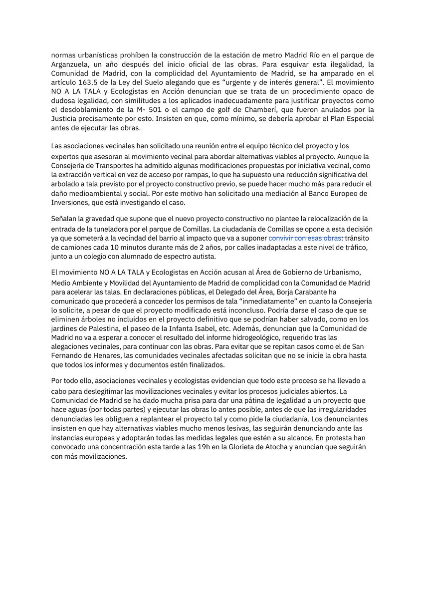 AvComillas's tweet photo. No nos rendimos seguiremos defendiendo que hay alternativas viables y más sostenibles.
#NoALaTala
#NoALaTuneladora
#MetroSíPeroNoAsí

https://t.co/gl04ALzZmv https://t.co/Ke6TPwcKiU