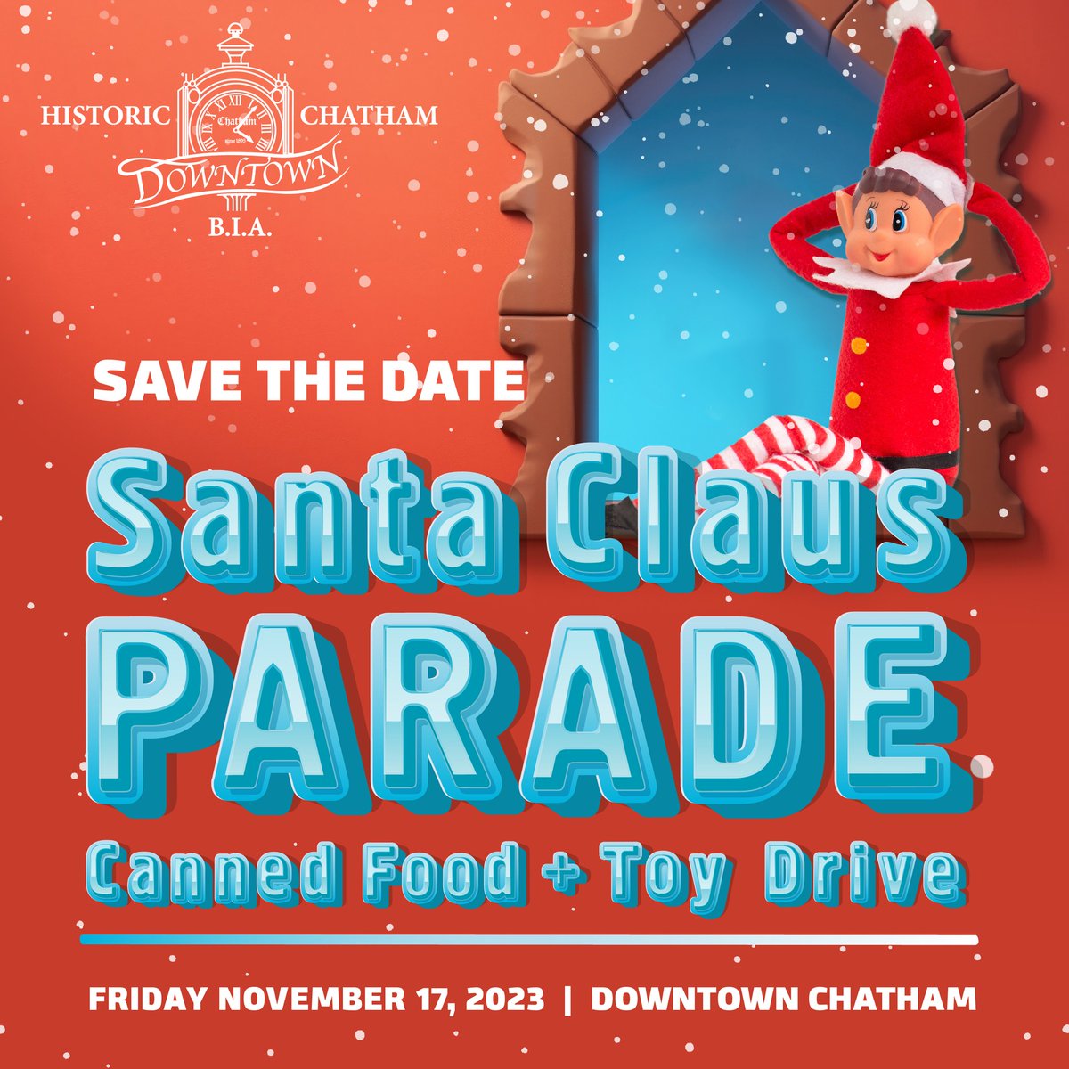 TONIGHT at 6:30pm! Don’t miss the Downtown Chatham Santa Claus Parade 
If you are able, please bring a canned food or toy donation. See you there!