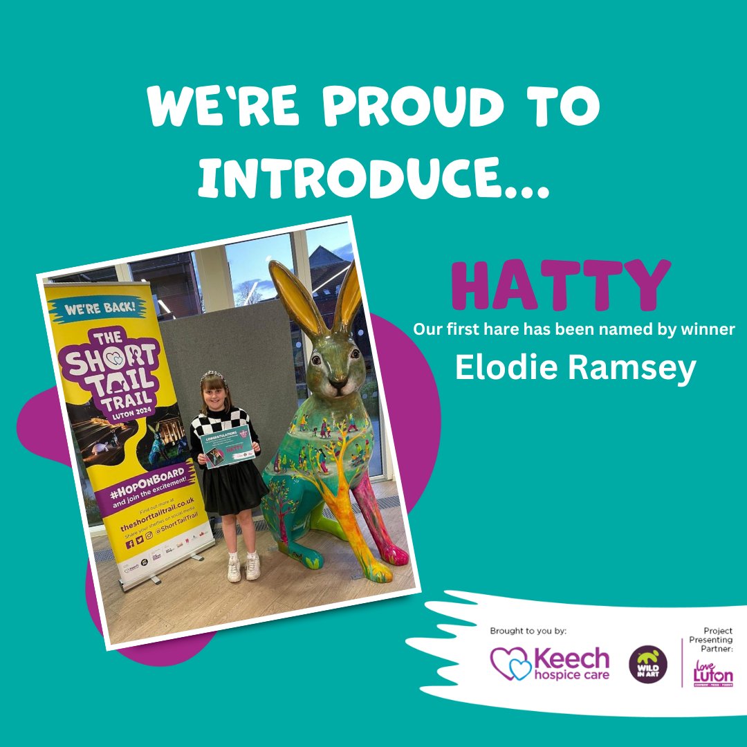 In case you missed it, last week we announced the winner of our ‘Name the hare’ competition! 

Congratulations to 9-year-old Elodie Ramsey, our winner!

To learn more about Hatty's journey and how she found her name, please click on the following link: bit.ly/3R3ZZvF