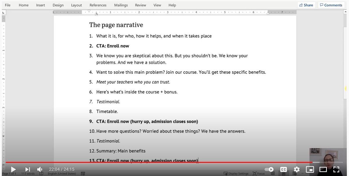 [VIDEO TUTORIAL] How to create an effective structure for a sales page of your online course &gt;&gt; bit.ly/3pgNXPh #copywriting #website #smallbiz