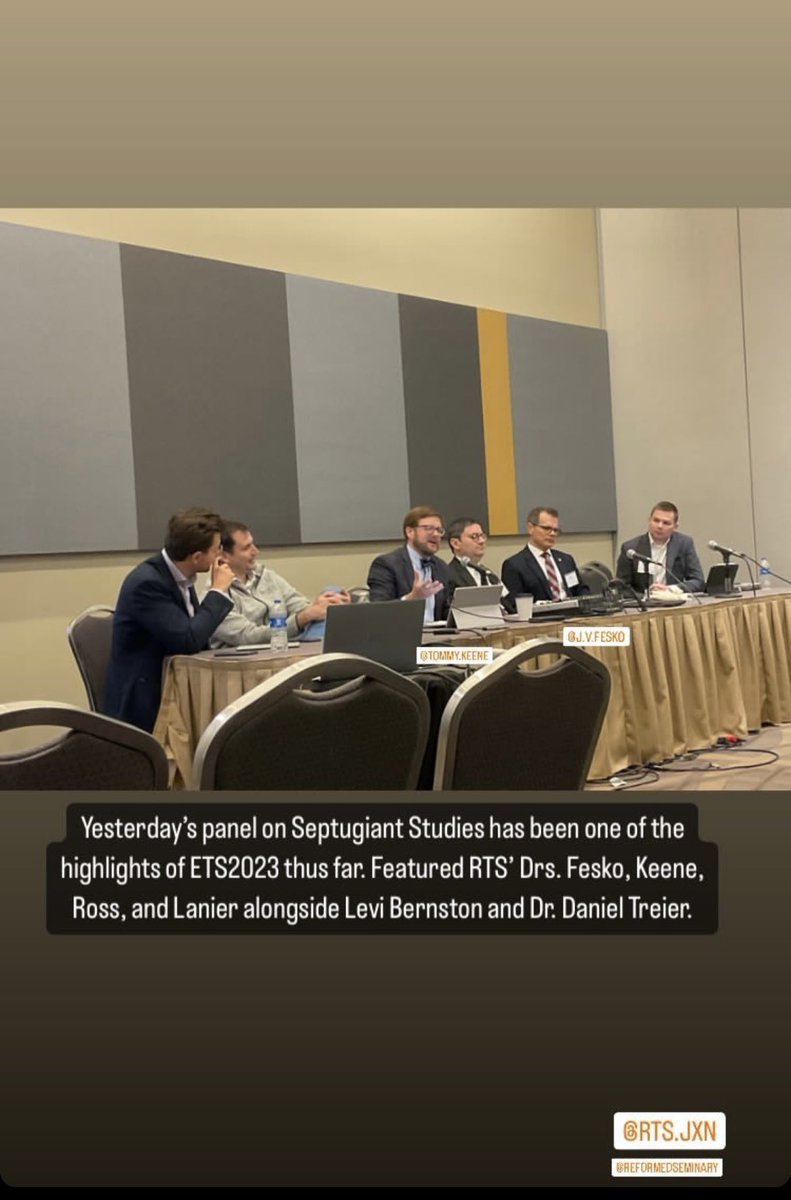 I every much enjoyed ETS this week, especially the Septuagint session which I spoke for and sat on a Q&amp;A panel. Excited to be a part of such an important theological project!