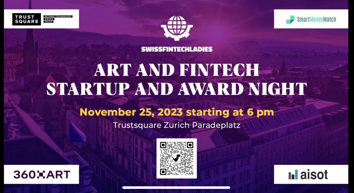 wiw3ch's tweet photo. We are delighted, grateful, and thrilled to invite you to the event of our partner organizations' Art and Startup Night and Donors Gala with an #Art #Auction, #NFT Creations, and an #SwissFinTech diversity Award Ceremony for SwissFinTechs, that have female founders, or 🧵 https://t.co/pWPupmU3Gy
