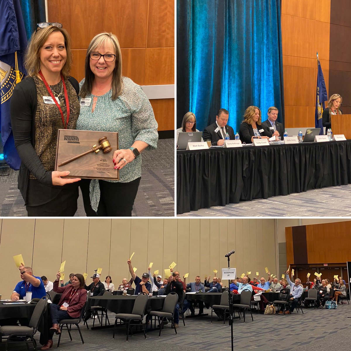 The ayes have it! We have completed the 2023 Delegate Assembly which saw approval of the bylaws, positions & resolutions, as well as the passing of the presidential gavel from Kim Burry to Sandy Noffsinger! #liveNASB #weLIVEhere