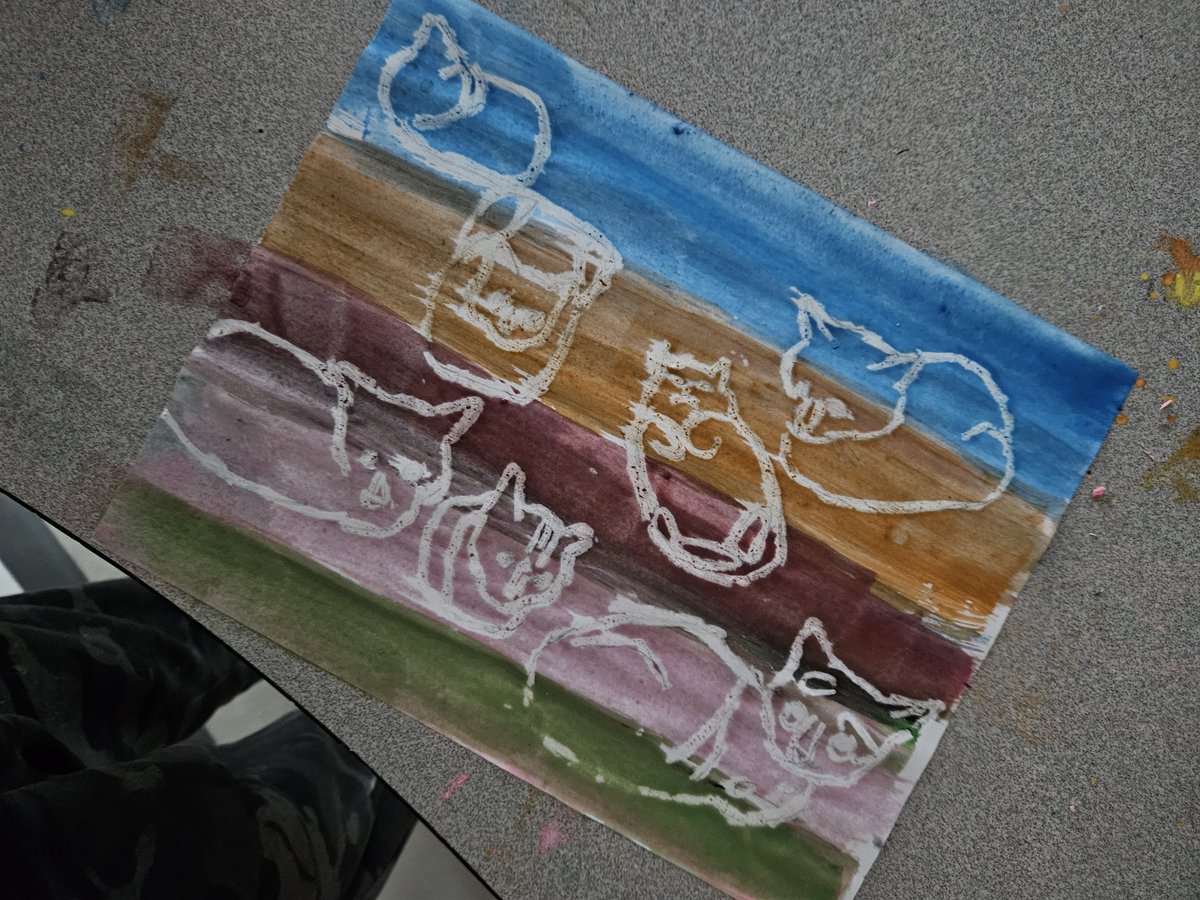 MsBlackbourn's tweet photo. Experimenting with pastels and watercolour on a Friday morning 🎨 https://t.co/SCcDXaJAx0