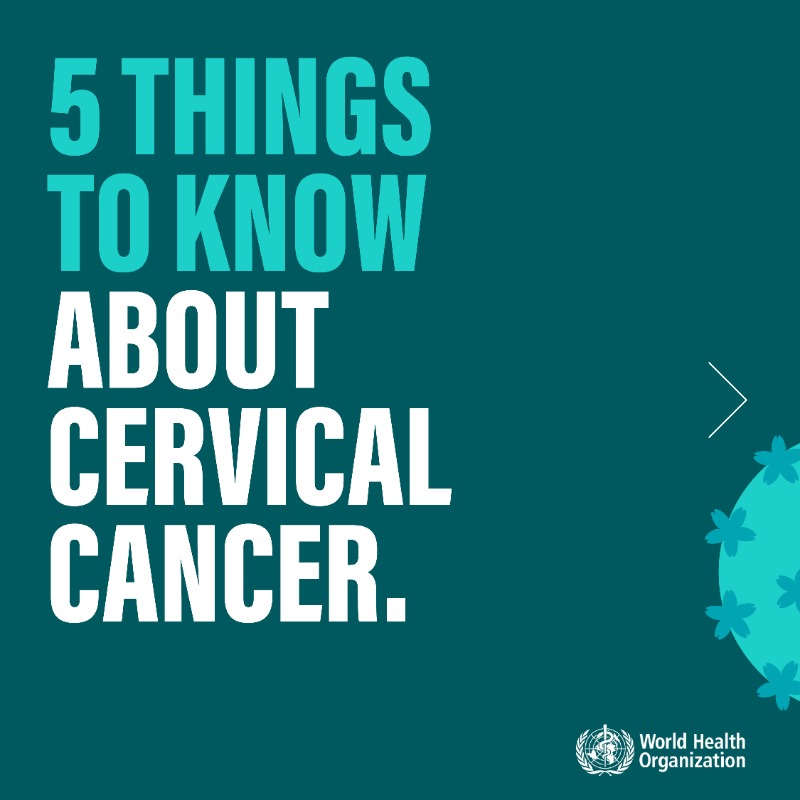 WHO's tweet photo. Today is the #CervicalCancer Elimination Day of Action.

More than 95% of cervical cancer is due to the human papillomavirus (HPV). And yet, only around 2 in 10 girls globally are vaccinated with one dose of vaccine against the virus https://t.co/Ns7ImvsIju