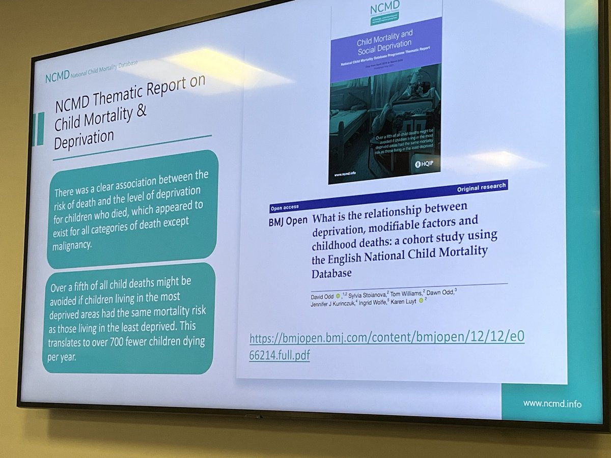 Listening to Sylvia. There is a clear link between child mortality and death. In 2021 700 children would not have died if the poorest had the same circumstances as the richest. The biggest risk is housing. @NCMD_England @MichaelMarmot @Sharedhealthgm