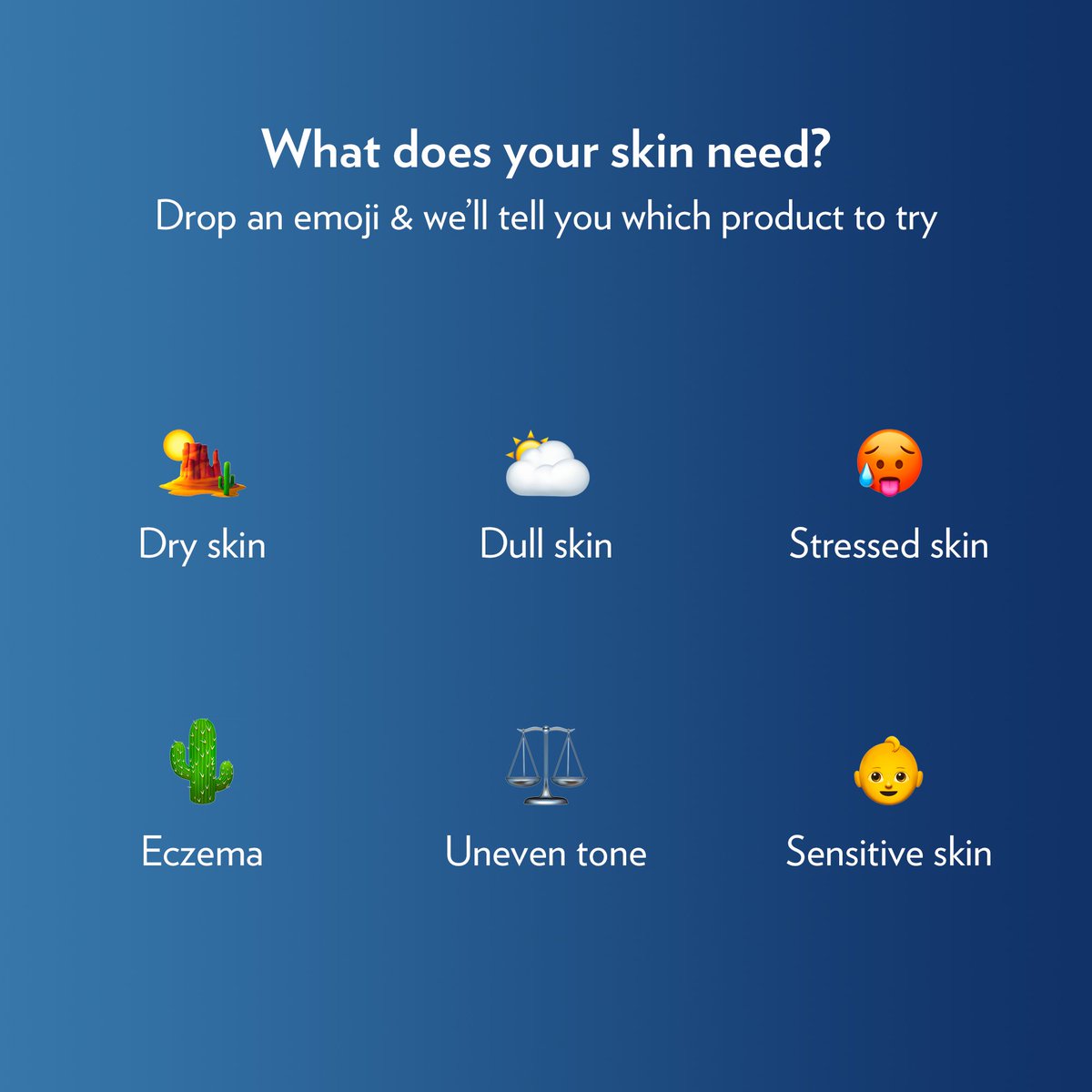 Our skincare experts are standing by with products to solve your skin issues 🧴 ​ Drop an emoji below to get a personalized recco 👇 ​#Vaseline #SkinCareRoutine #SkinConcerns #SkinCareHacks