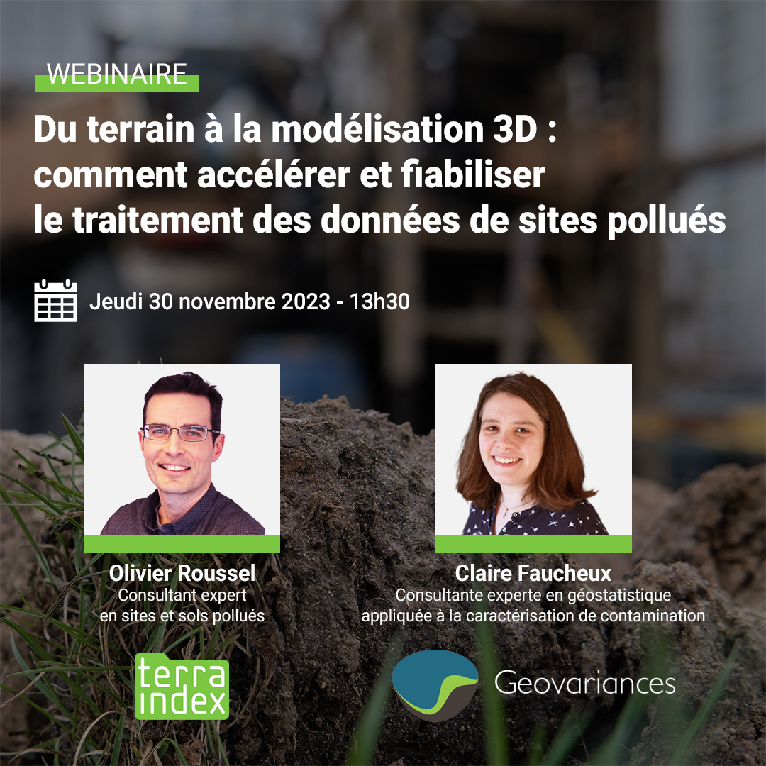 Rejoignez notre webinaire avec <a href="/terraindex/">TerraIndex</a> et découvrez deux approches visant à :
➡ Sécuriser, fiabiliser et mieux tracer les données,
➡ Améliorer la robustesse de la modélisation pour optimiser la réhabilitation.

Inscrivez-vous dès maintenant : geovariances.com/en/events/webi…