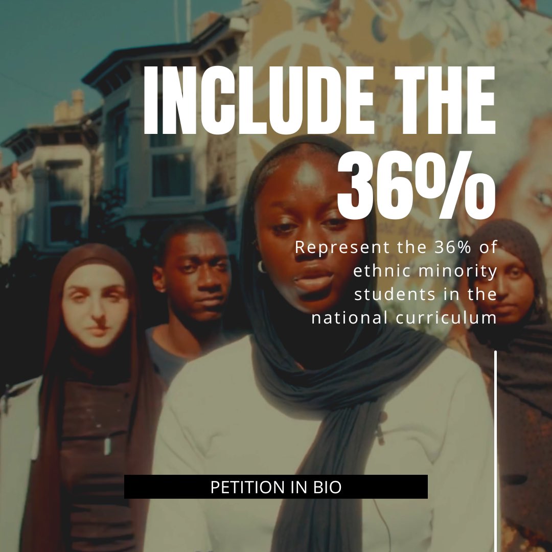 _IntegrateUK's tweet photo. 🚨 #Includethe36 is our new campaign to represent the 36% of ethnic minority students in the national curriculum.
🎬Watch our documentary and
✍️Sign Our Petition via link in bio!
#EDI #YouthSocialAction #YouthCharity #DiverseEducation https://t.co/kfJTKh4q5R