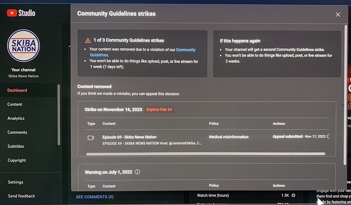 JSkibaOfficial's tweet photo. @YouTube @YouTubeCreators Gave us ( @SkibaNewsNation ) another strike for “medical misinformation”. Even though every time we talk about information that was medical we made sure that it was bleeped..
There @YouTube goes again, picking on an autistic Latino person.
@YouTube HATES Autistic People! 
#rightsforautisticpeople #youtubehatesautisticpeople #youtubehatescreators 
#youtubehate #youtube