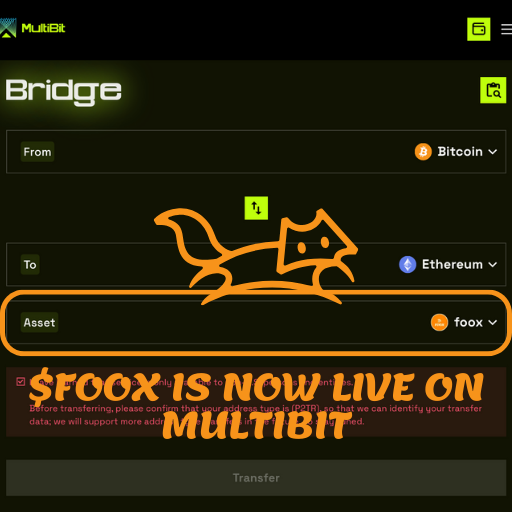 foox_brc20's tweet photo. 1/ 📣 Exciting News! 🦊

$FOOX is Now Live on @Multibit_Bridge! 🚀 Unlock the Full Potential of BRC-20 $FOOX on Ethereum! https://t.co/NJggix1sjm
