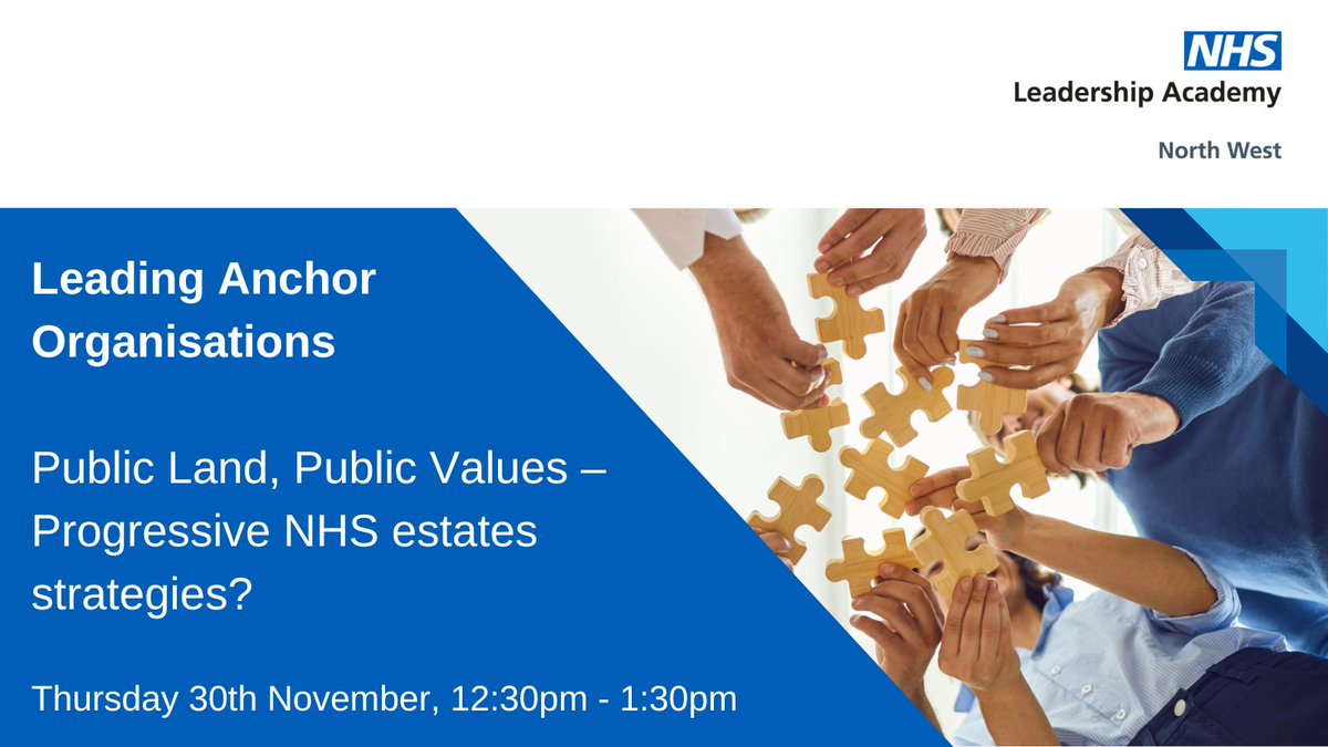 Join the last webinar in the leading anchor organisations series.

The final session will share more about the challenges of land and estates and how we can start to develop progressive estates strategies.

Book your place: tinyurl.com/yc4fzx4k