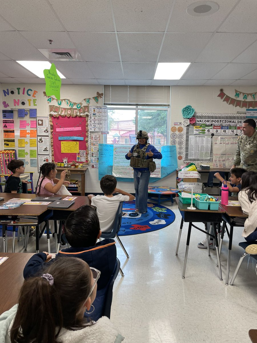 laughDFernandez's tweet photo. Career Day at Fisher!  Another one out of the park by Mrs. Salinas and Ms. Carrasco! https://t.co/ibpkuek58N