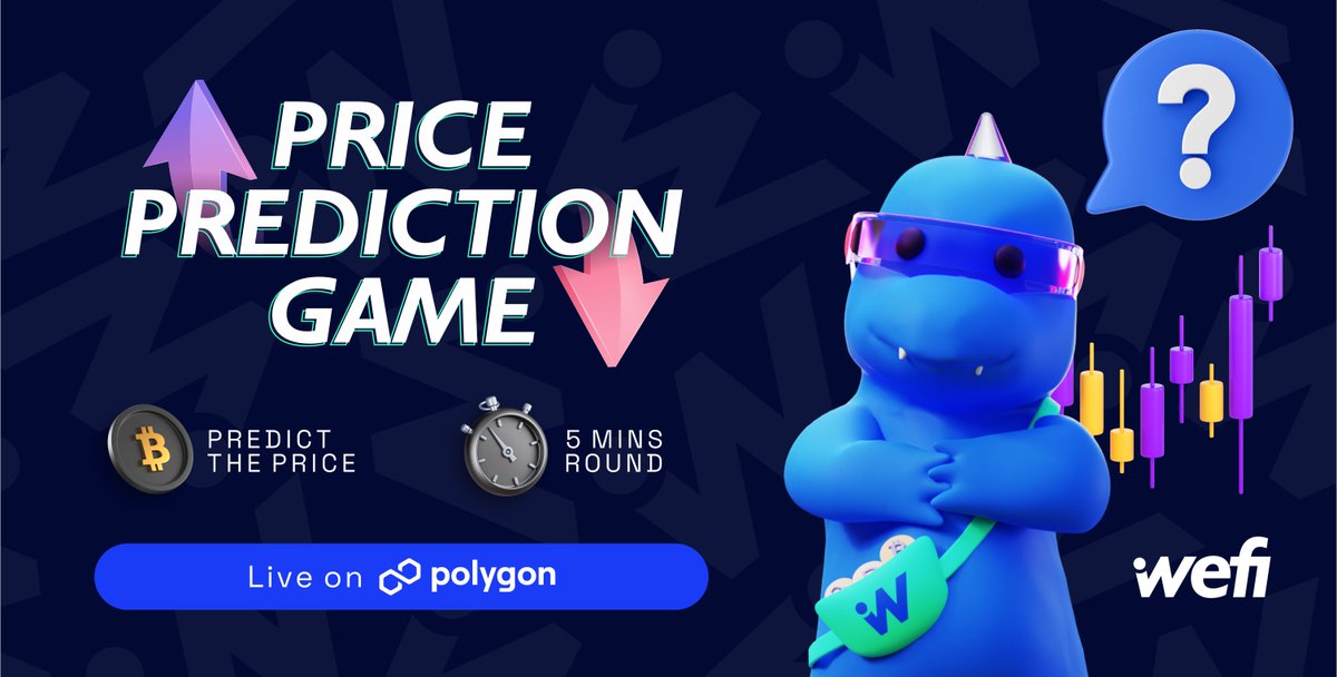 wefi_xyz's tweet photo. 🔮🌠We are thrilled to announce the launch of the Price Prediction Game on #Polygon!

📈🔥Predict the price of $BTC in 5-minute rounds, choose  UP or DOWN, and win big from the pool! 

💰Try your luck now: https://t.co/U0oj1kGURZ

Learn more👇
https://t.co/Q9bRAYYAMN 

#WeFi #PricePrediction #CryptoGames #GameFi
