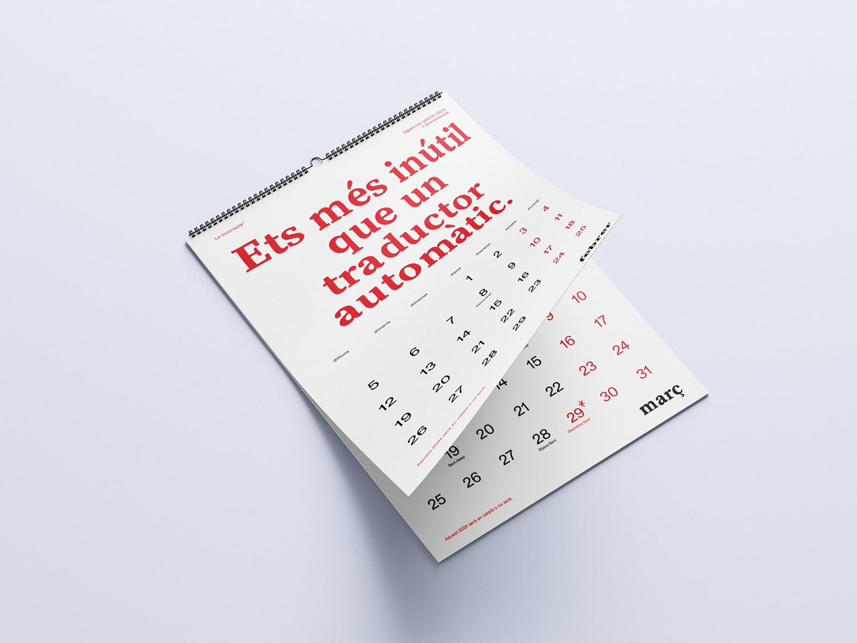 🙌🏻 SORTEGEM TRES CALENDARIS DE LA INCORRECTA! Retuita aquesta imatge i segueix-nos a Twitter.😏

🙌🏻 Pots comprar aquest i altres productes a botiga.laincorrecta.cat.

El 23 de novembre direm els guanyadors d’aquest sorteig.

SORT!❤️

#Laincorrecta #encatalà