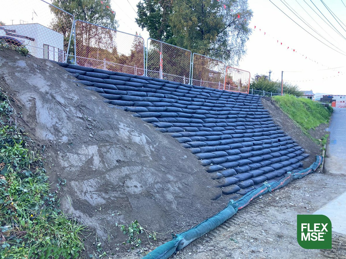 This roadway slope needed serious reinforcement for the traffic and infrastructure above it. Flex MSE was a perfect fit for this job and will look amazing, blending in the the natural surroundings. Where else can you see Flex MSE? #backtonature