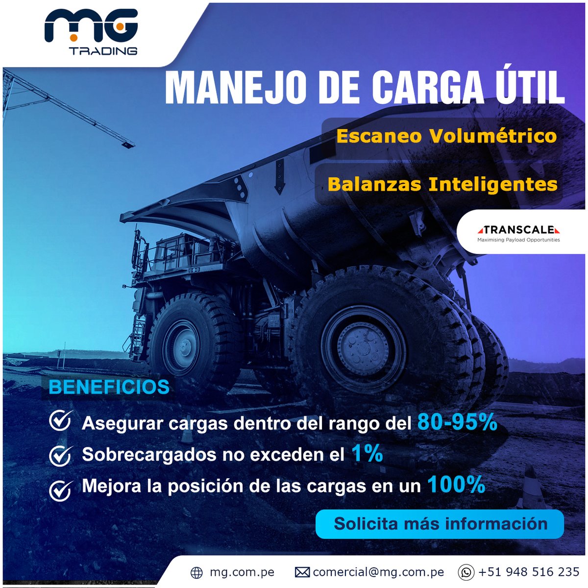 MGTradingSAC's tweet photo. Controla y optimiza de manera adecuada la carga de tu maquinaria pesada. Te ofrecemos las soluciones de escaneo volumétrico y balanzas inteligentes. Prolonga la vida útil de tus equipos de trabajo.
🔗https://t.co/TnGaaxcNcR
📩comercial@mg.com.pe
#cargautil #balanzasinteligentes https://t.co/XyoIxEHYfv